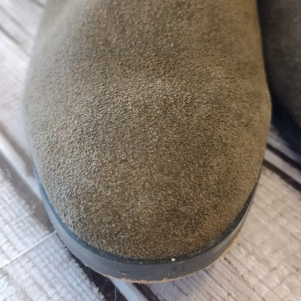 Coach | Dark Olive Green Suede "Patricia" Ankle Boots 10B - Picture 7 of 14